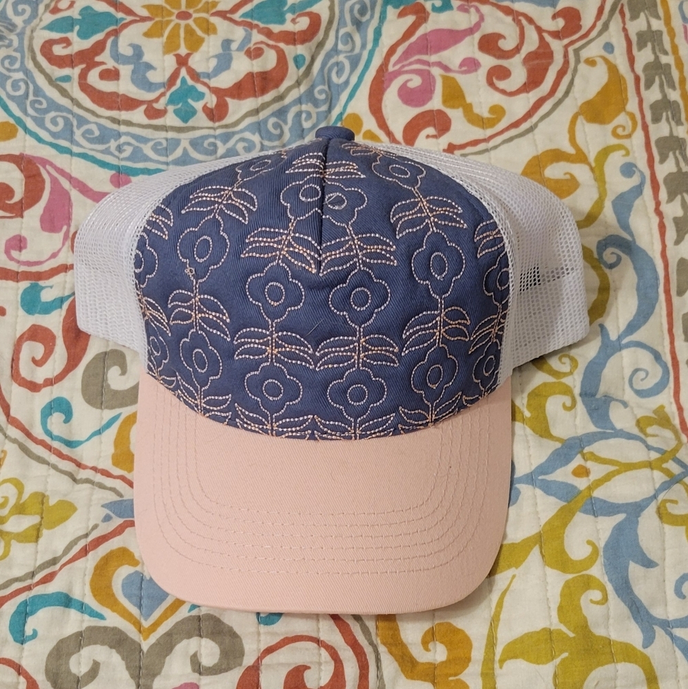 Floral Blue and Pink Trucker Hat